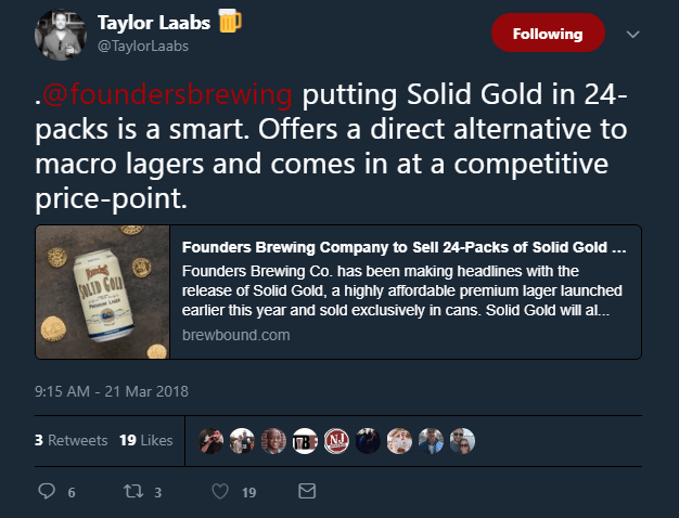 Taylor Laabs Tweet 24pk Founders Solid Gold