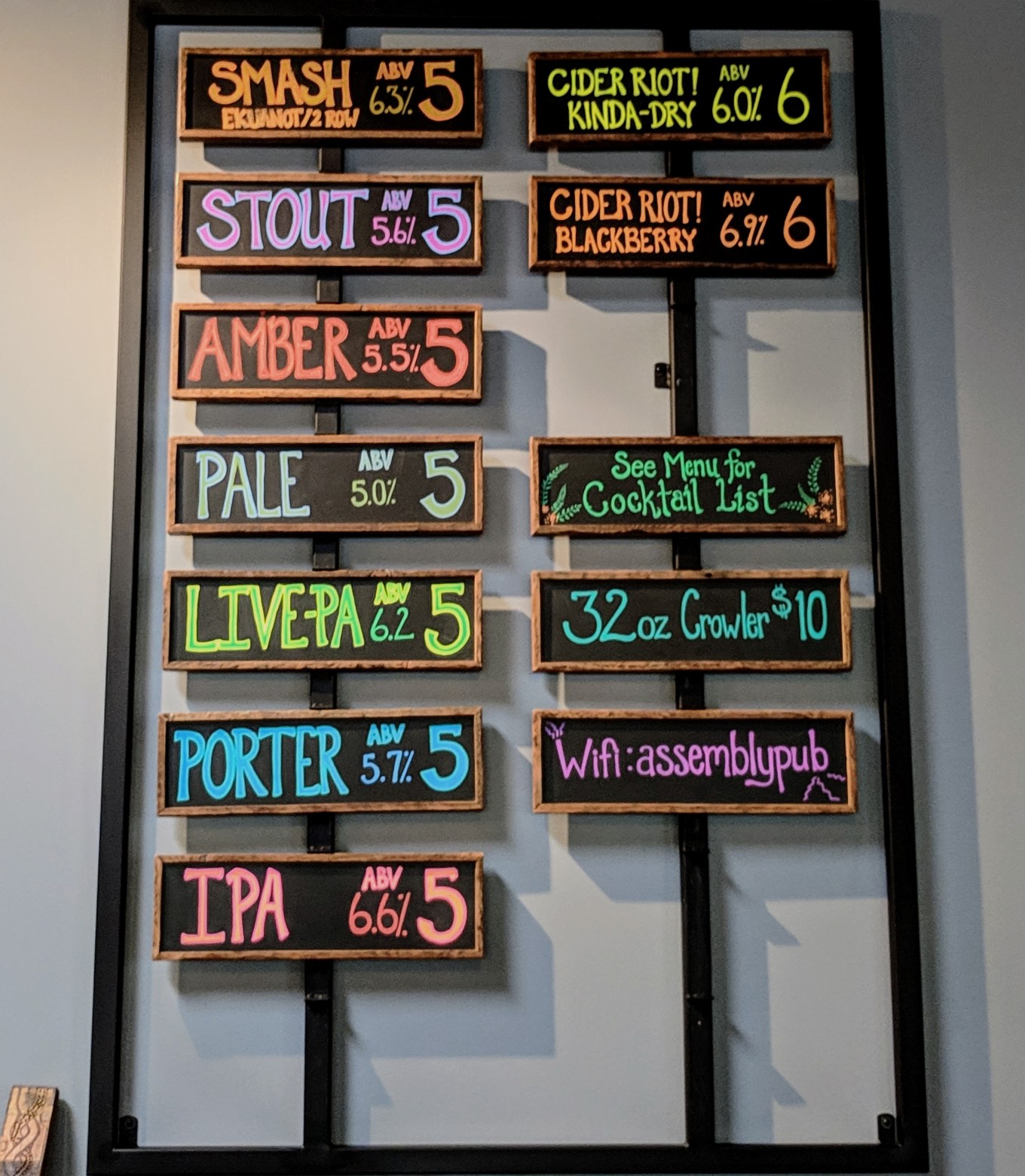 Assembly Brewing Taplist Portland Oregon