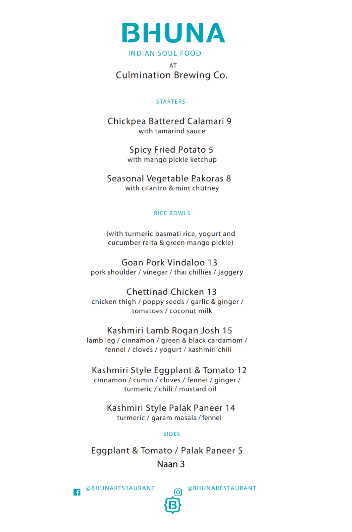 Bhuna Indian Soul Food Culmination 4th Anniversary